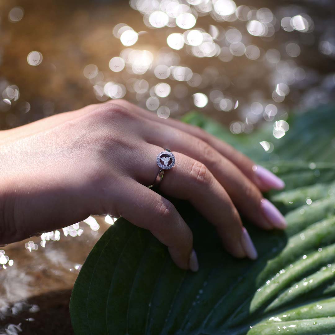 Lotus diamond ring